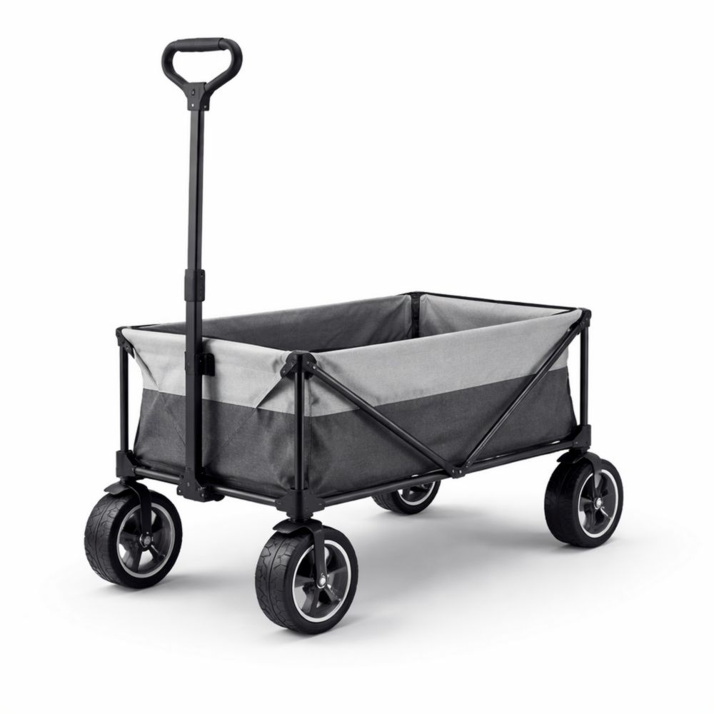 Chariot de Transport Pliable en Tissu Oxford et Acier, Gris