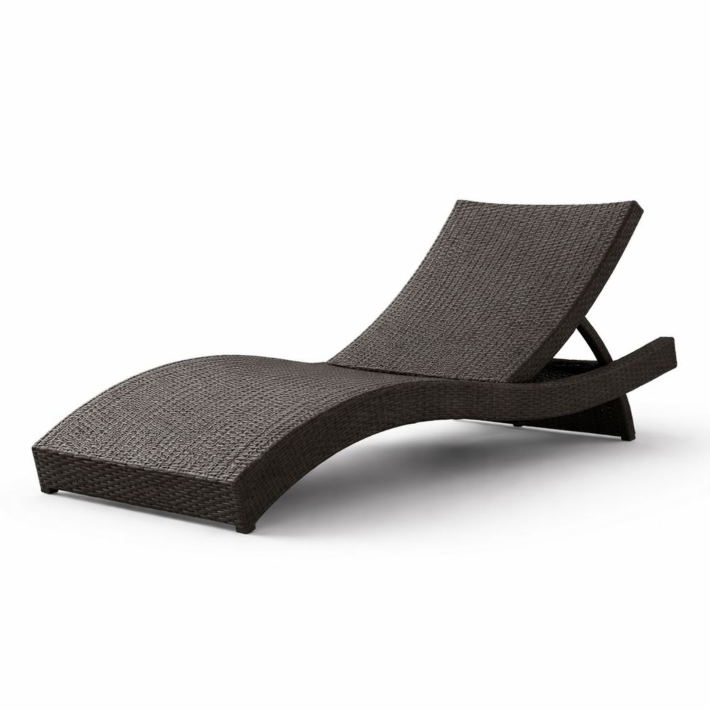 Chaise Longue Extérieure Résine Tressée Marron