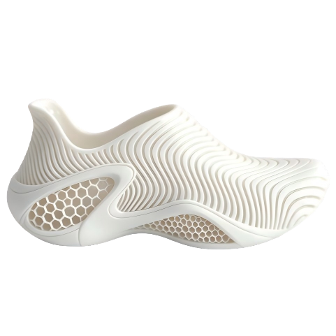 3D Printed TPU Women's Slip-on Sneakers | Wave-texture Upper, Honeycomb Midsole | Factory Wholesale