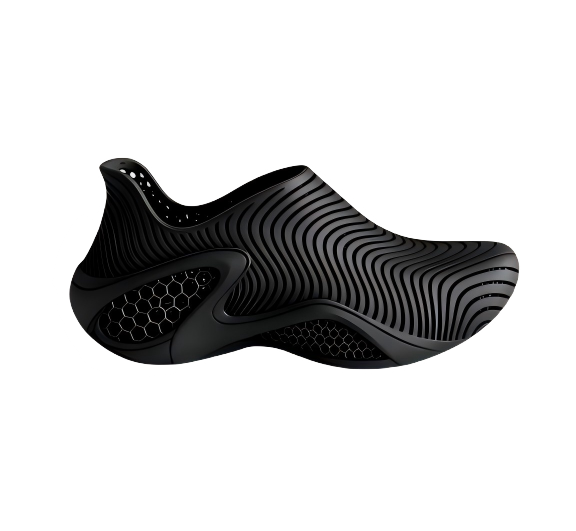 3D Printed TPU Women's Slip-on Sneakers | Wave-texture Upper, Honeycomb Midsole | Factory Wholesale