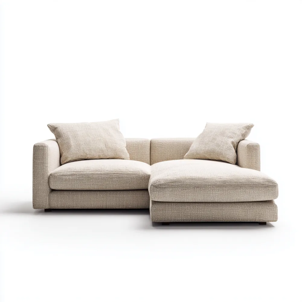 Canapé d'angle tissu 250x150x85 cm – Beige – Design contemporain