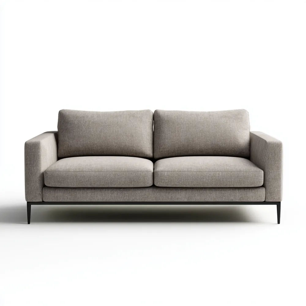 Canapé 2 places en tissu 140x85x75 cm - Beige - Design moderne