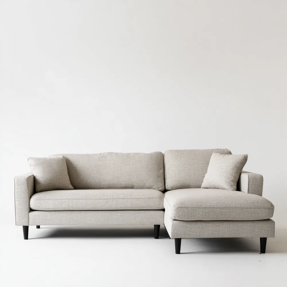 Canapé d'angle en tissu 250x85x160 cm – Beige – Design Moderne