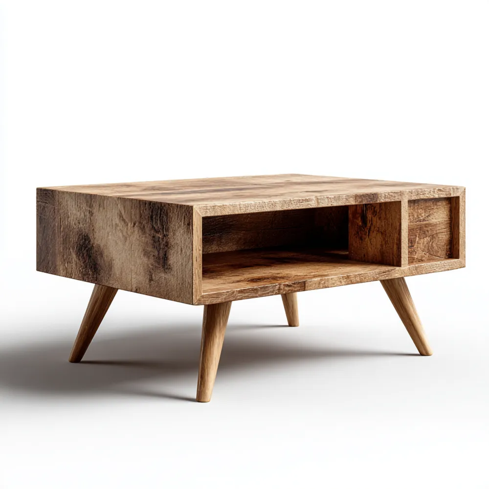 Table basse en bois massif 80x40x40 cm - Chêne - Design scandinave
