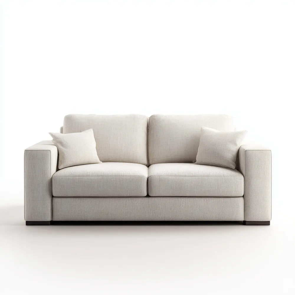 Canapé 2 places Tissu 180x90x85 cm – Beige – Design Contemporain