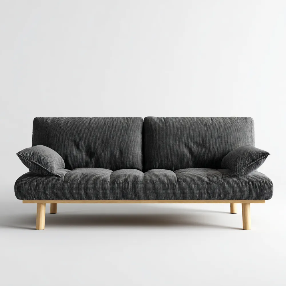 Canapé 2 places Tissu Gris 180x90x75 cm - Design Moderne