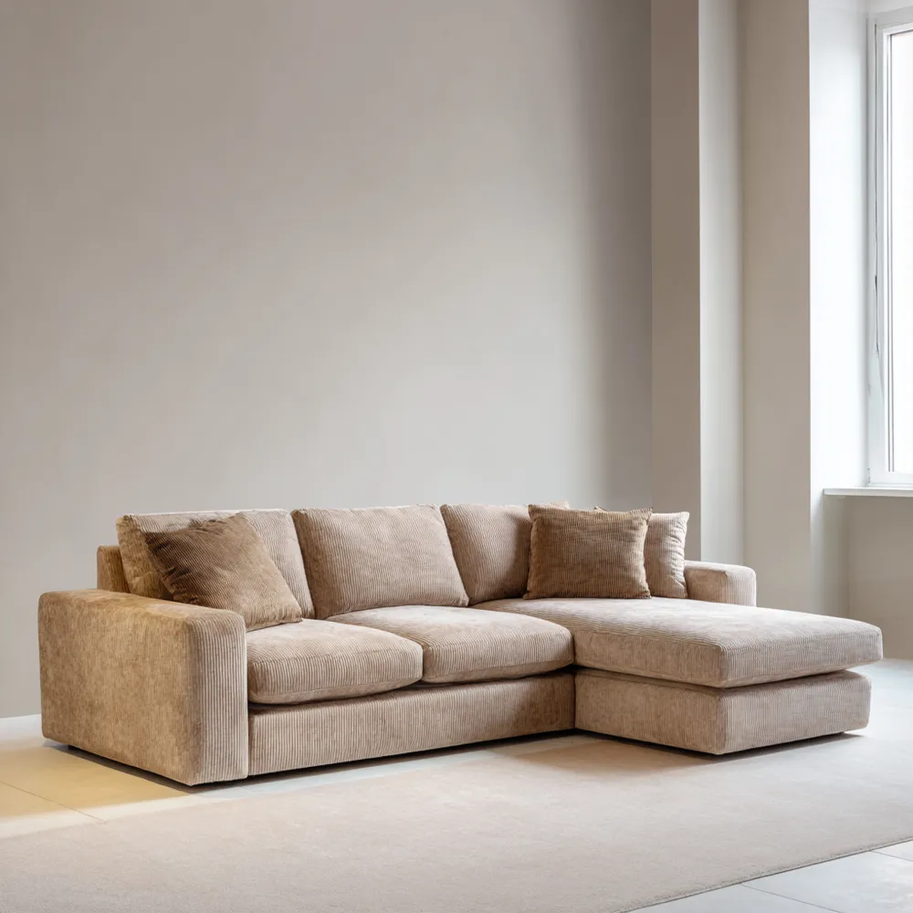 Canapé d'angle en tissu 250x150x85 cm - Beige