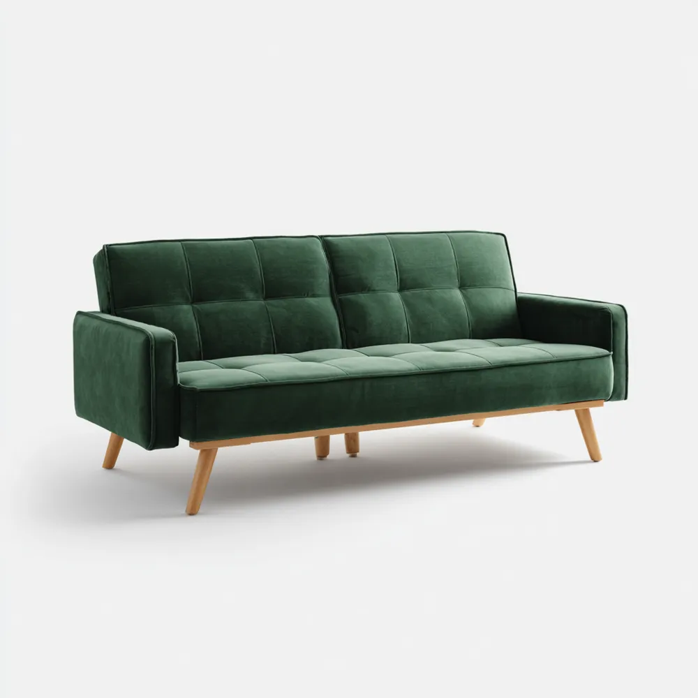 Canapé 2 places Velours 180x85x75 cm Vert Moderne