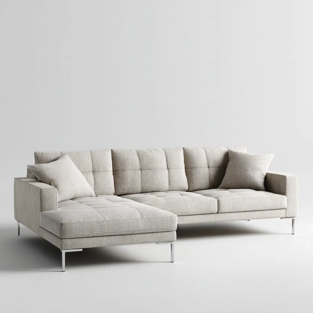 Canapé d'angle Tissu 280x160x85 cm – Beige – Design Moderne