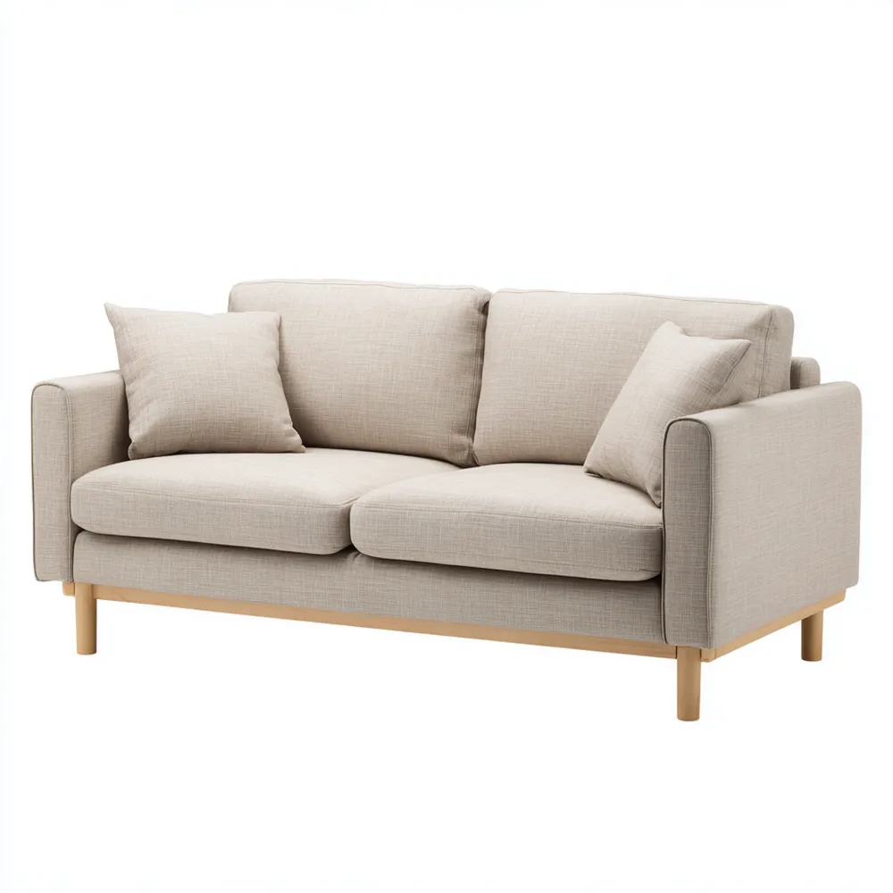 Canapé 2 places tissu 150x85x75 cm – Beige – Design moderne