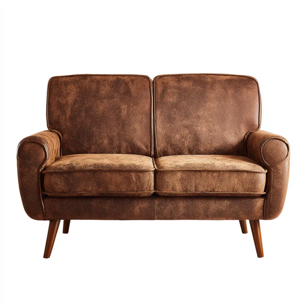 Canapé 2 places Cuir Synthétique Marron 150x85x90 cm - Rétro Élegant