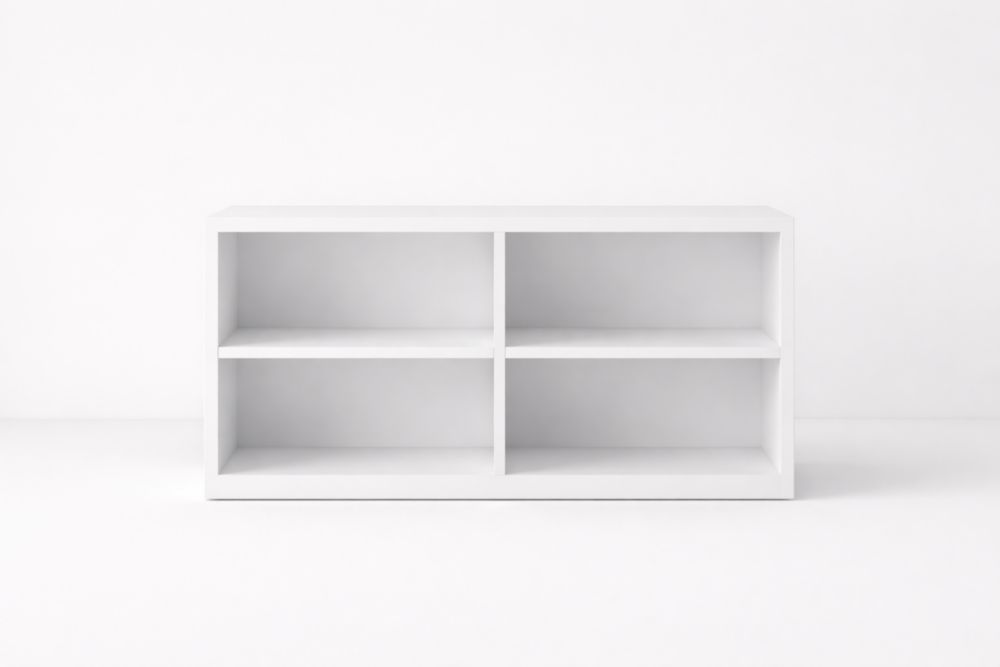 Étagère en MDF blanc à 4 compartiments