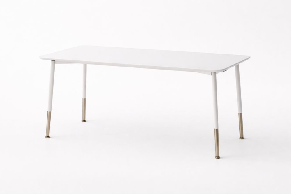 Table rectangulaire en bois et métal Blanc 160x80x75 cm