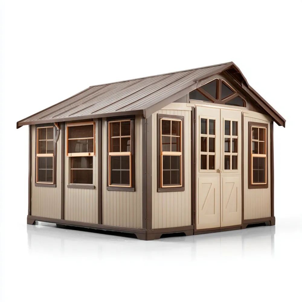 Abri de rangement en résine 350x290x245 cm - Beige/Brun