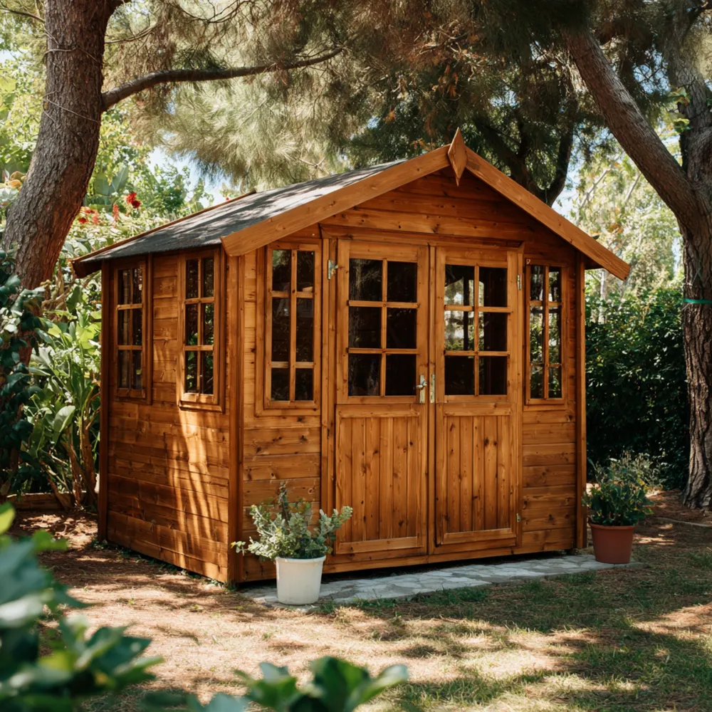 Abri de jardin en bois 300x250x220 cm - Naturel - Style classique