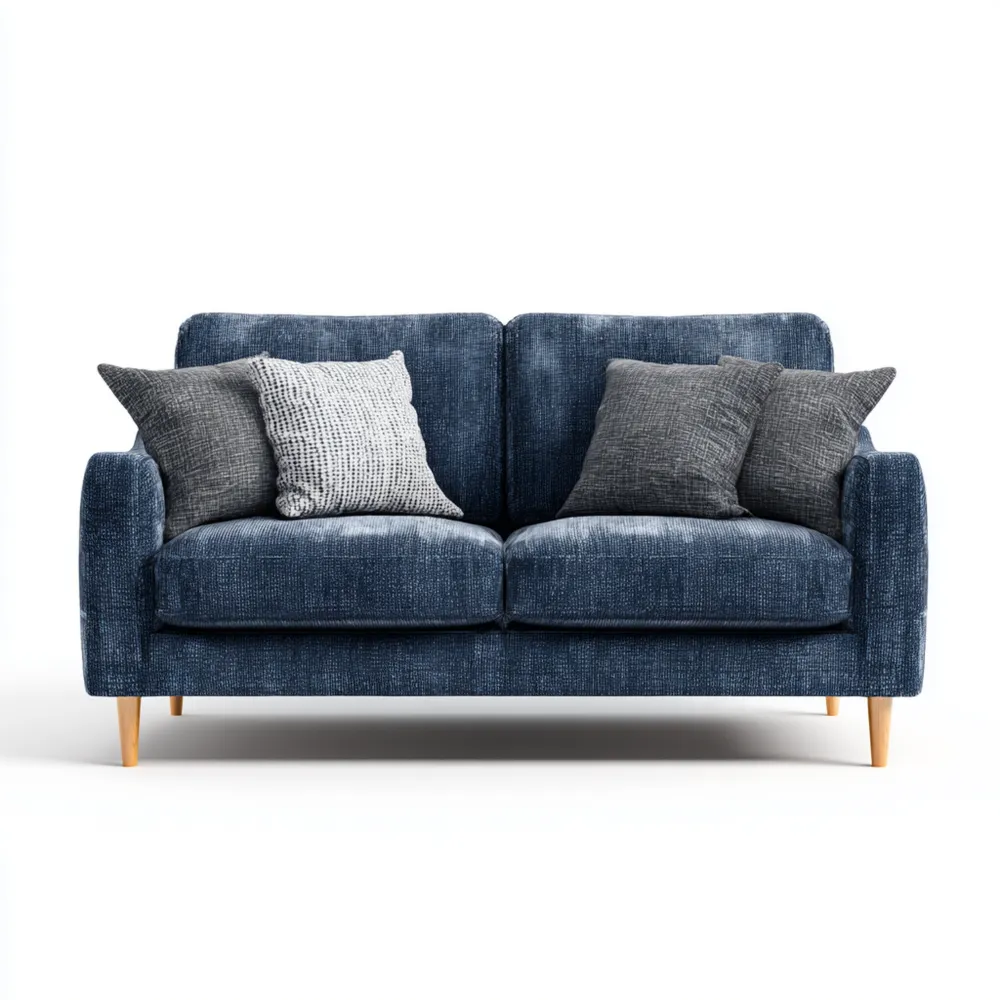 Canapé 2 places Tissu Bleu 150x85x90 cm – Design Contemporain