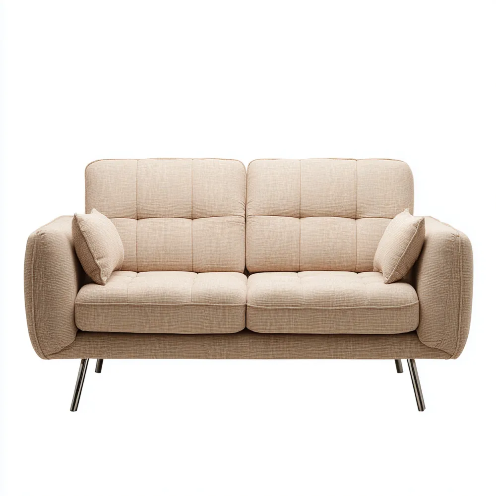 Canapé 2 places 150x85x90 cm - Tissu Beige - Design Moderne