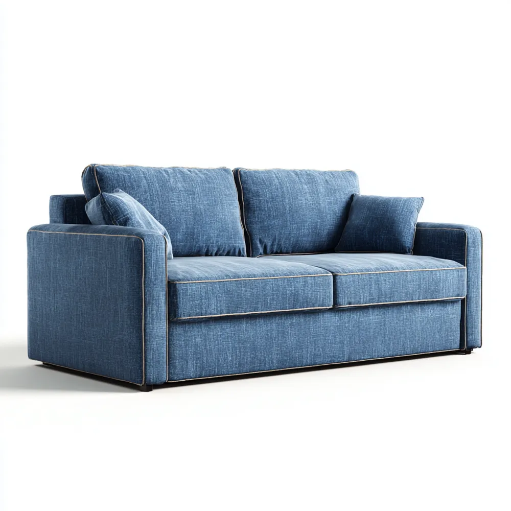 Canapé 2 places tissu Bleu 180x85x90 cm - Design contemporain