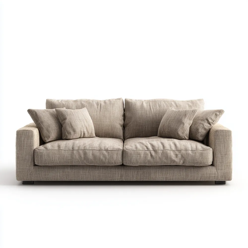 Canapé 2 places Tissu 180x90x85 cm – Beige – Design Contemporain