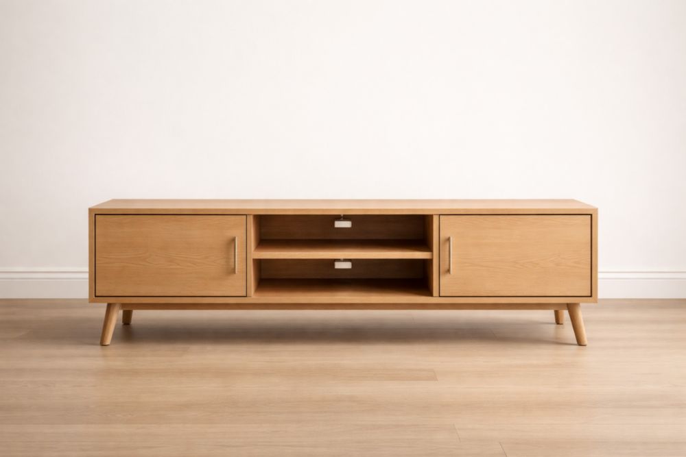 Mobile TV in Legno Rovere Naturale 120x40x45