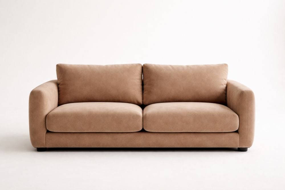 Divano in tessuto poliestere marrone