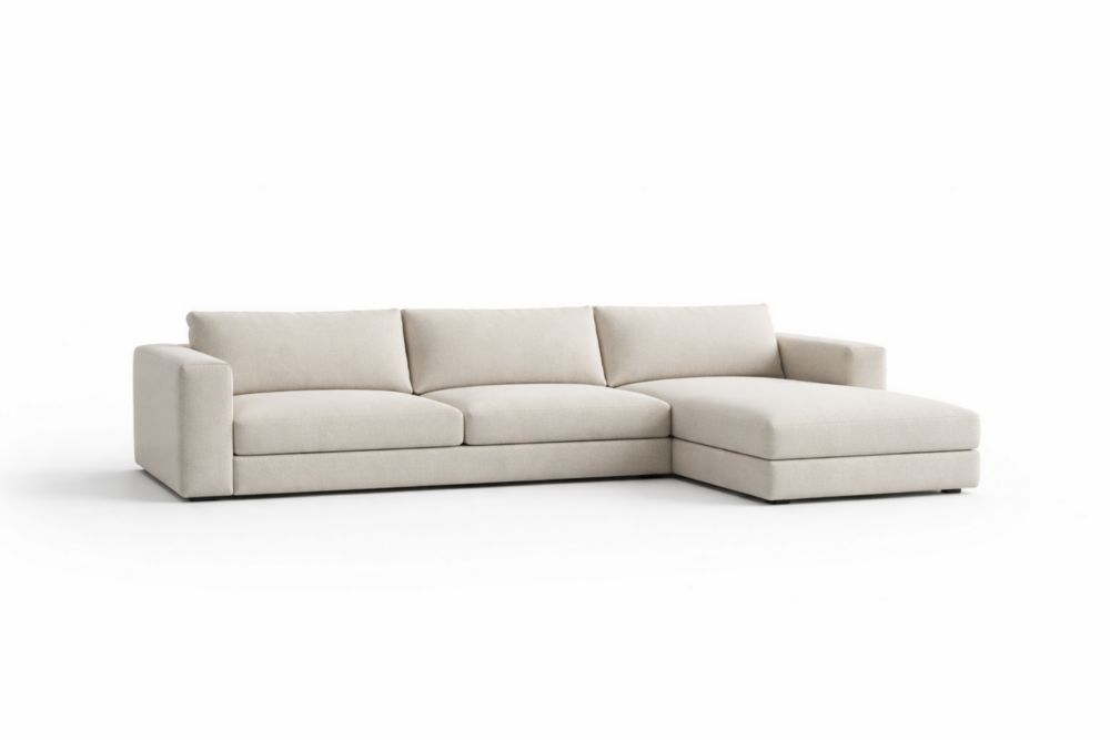 Divano angolare in tessuto con chaise longue Lunghezza