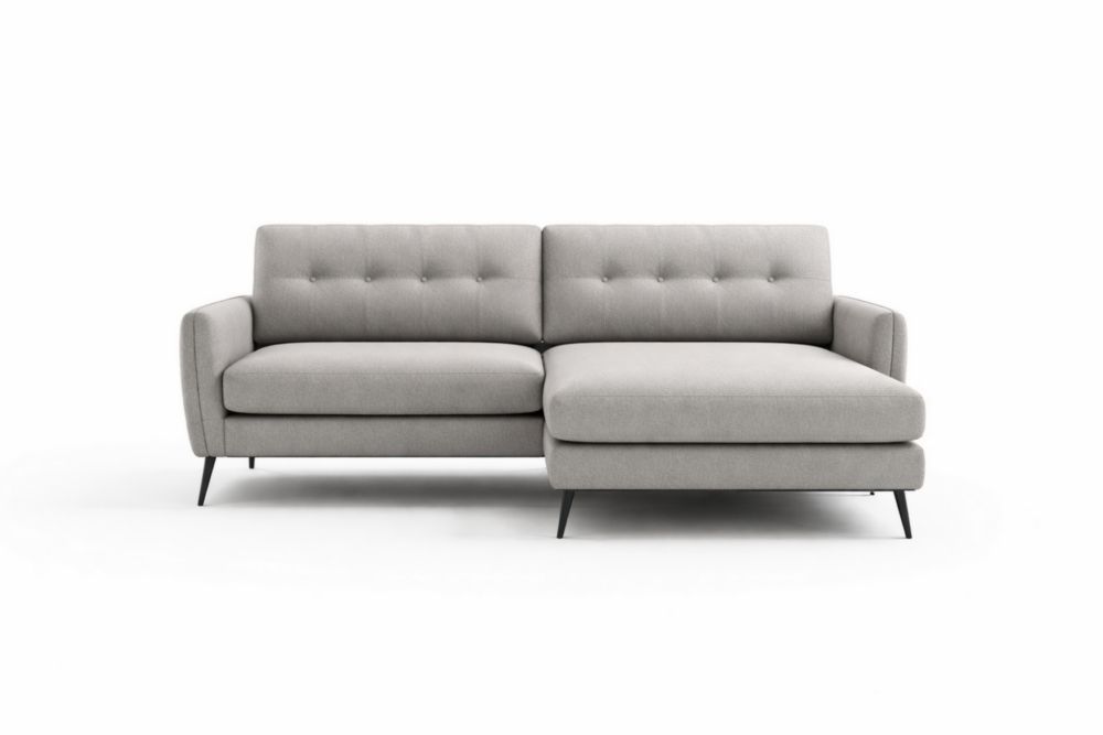 Divano angolare in tessuto Grigio