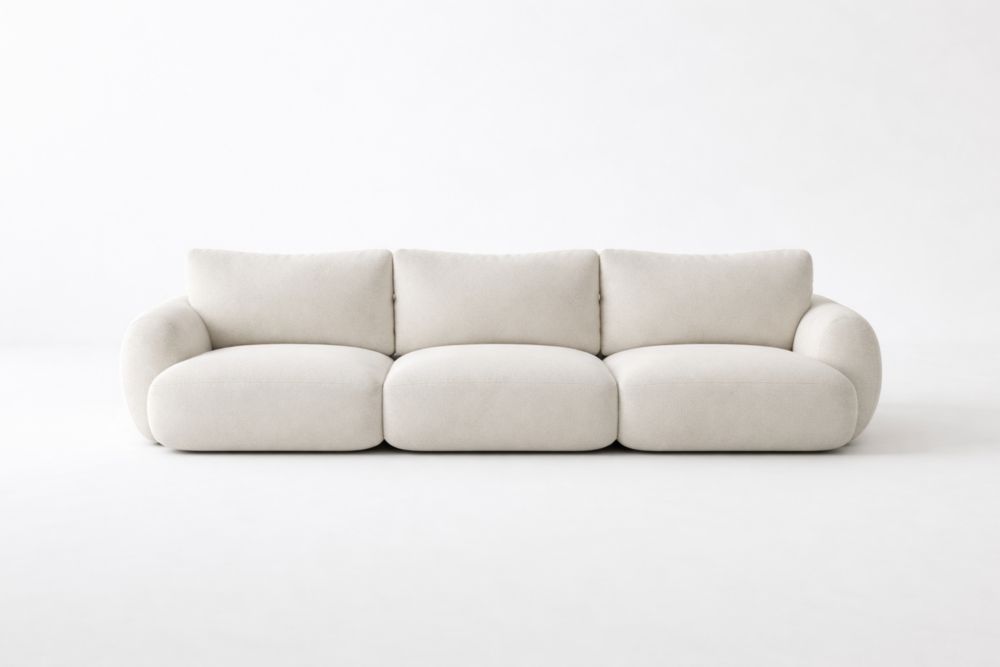 Divano tre posti poliestere Beige