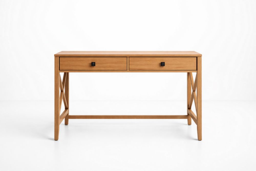 Scrivania con Cassetti in Legno di Quercia