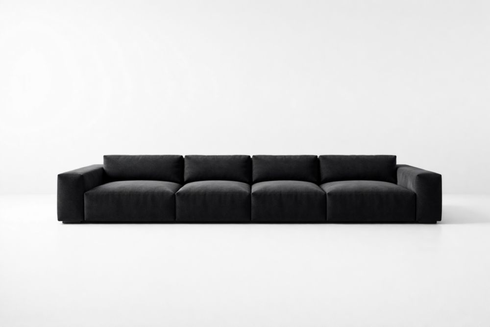 Divano modulare in tessuto Nero