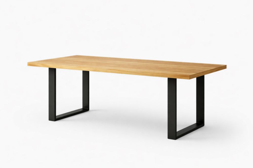 Tavolo Rettangolare in Legno con Gambe in Acciaio 200x100x75 cm