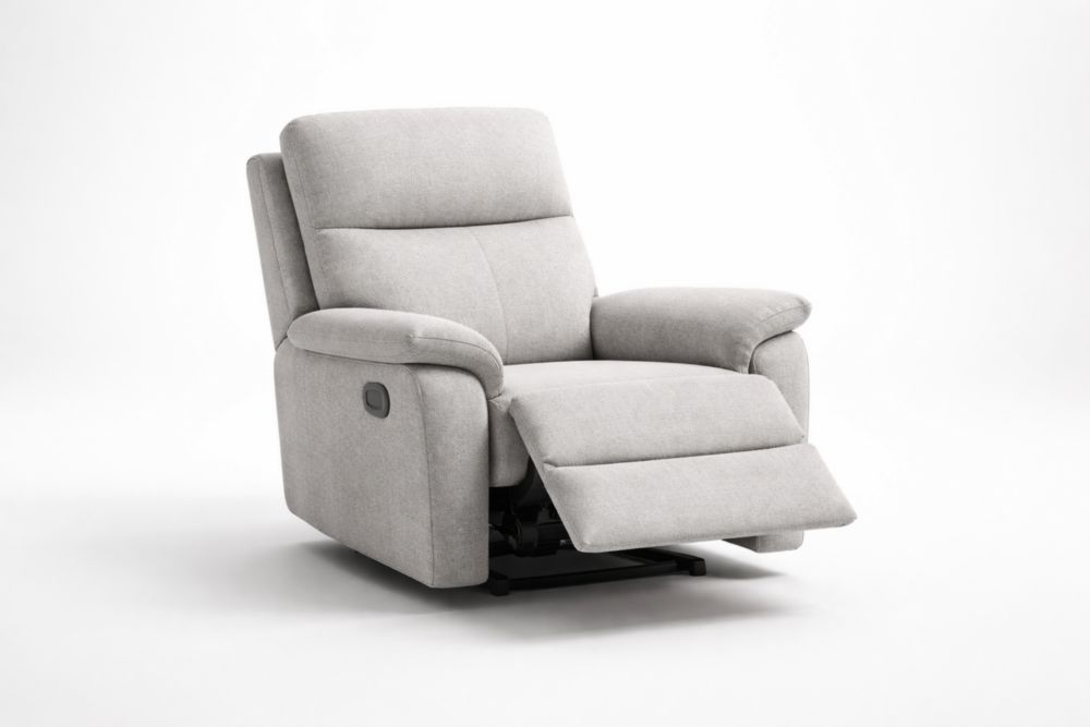 Fauteuil Relax Manuel Tissu Gris Clair 95x105x94 cm