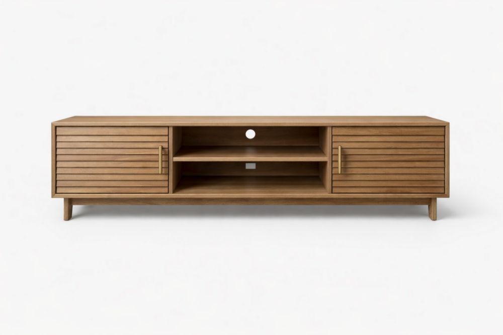 Meuble TV en bois d'acacia 150x40x50 cm