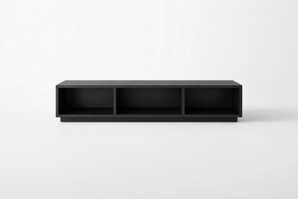 Meuble TV en bois MDF noir 150 cm