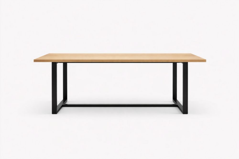 Table rectangulaire en bois et métal 180x90x75 cm