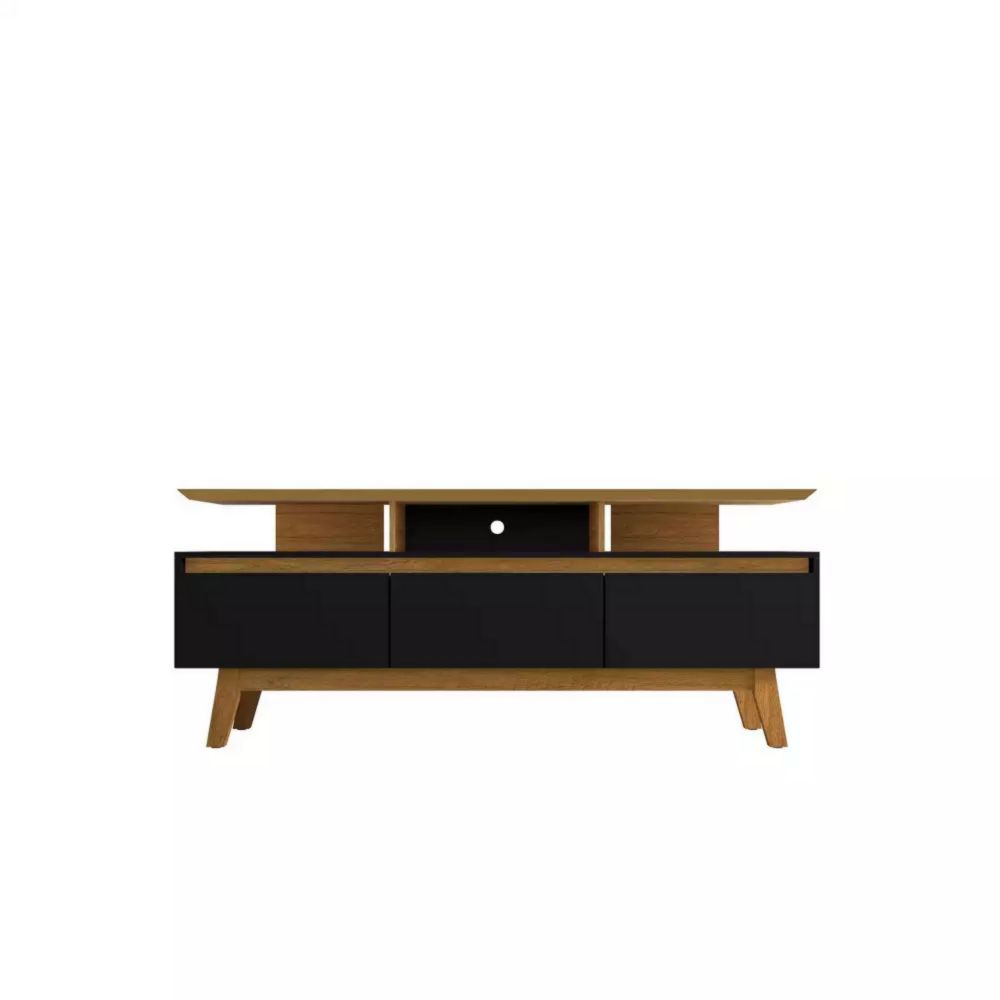 Meuble TV en bois et noir 160 cm