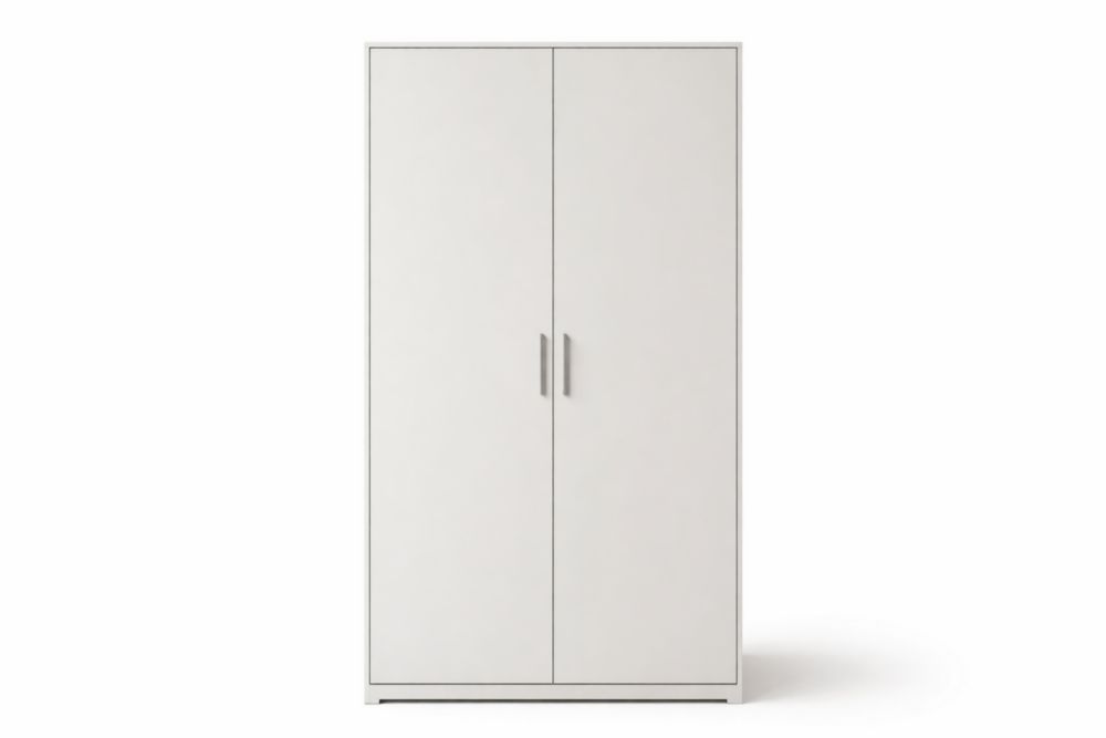 Armoire à deux portes en mélamine blanche 200x100x50 cm