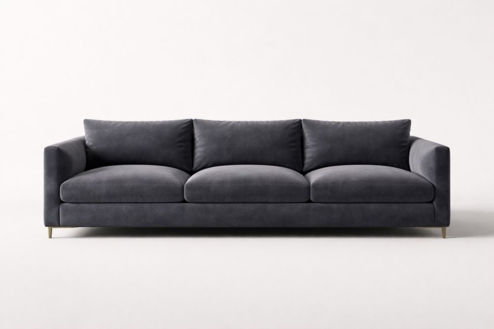 Canapé 3 places en velours Gris Foncé 220 cm