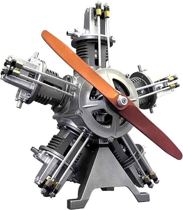 DIY 1/6 Full Metal 5 Cylinder Radial Engine Model 