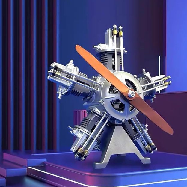 DIY 1/6 Full Metal 5 Cylinder Radial Engine Model 