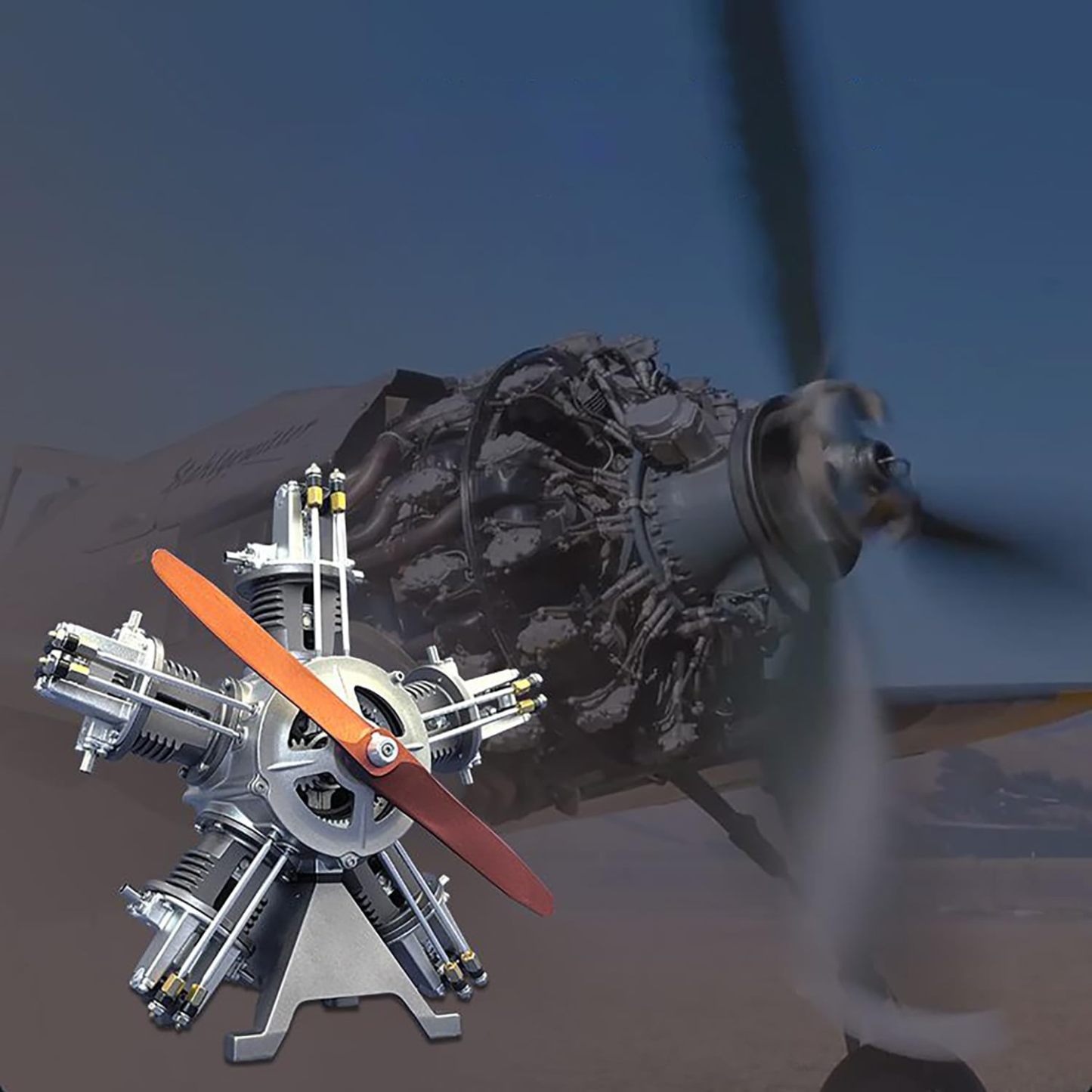 DIY 1/6 Full Metal 5 Cylinder Radial Engine Model 