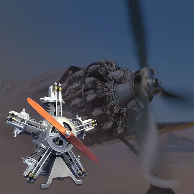 DIY 1/6 Full Metal 5 Cylinder Radial Engine Model 
