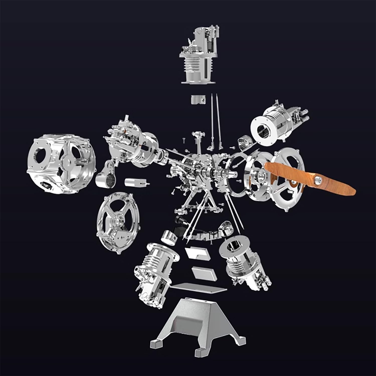 DIY 1/6 Full Metal 5 Cylinder Radial Engine Model 