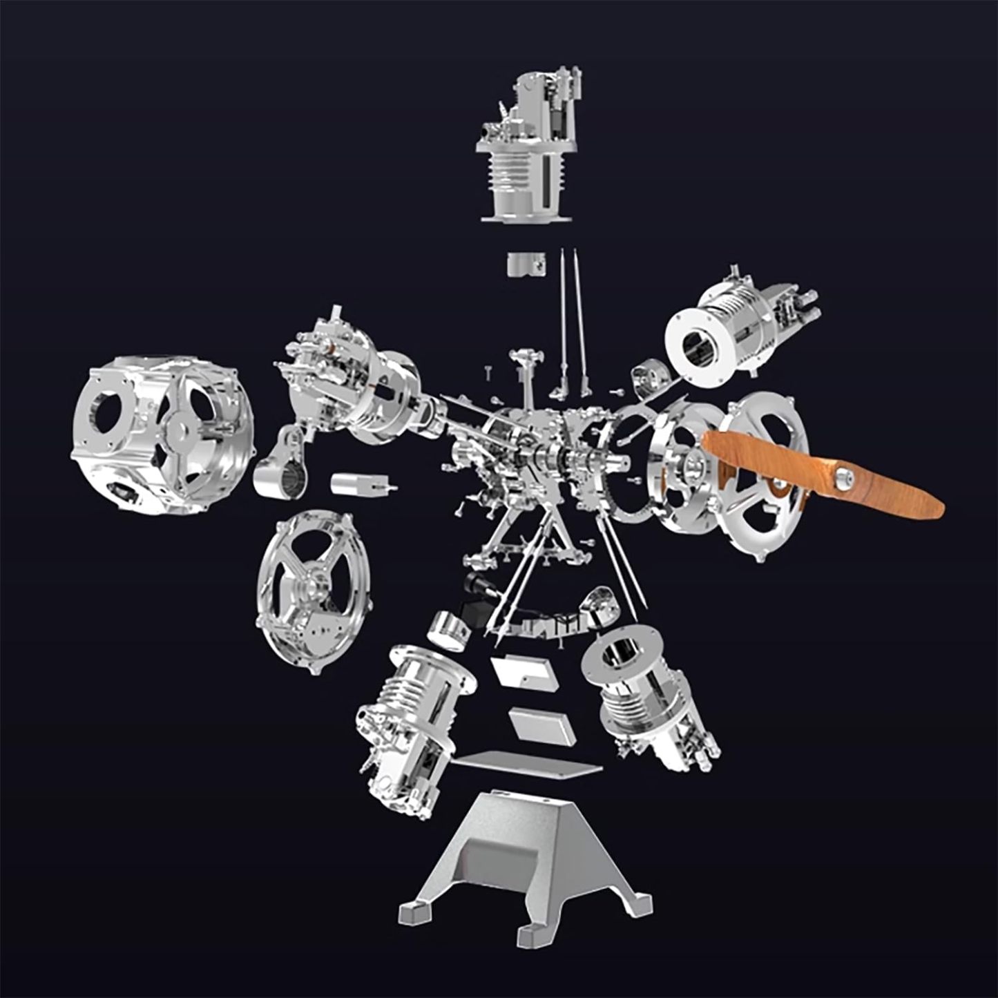 DIY 1/6 Full Metal 5 Cylinder Radial Engine Model 