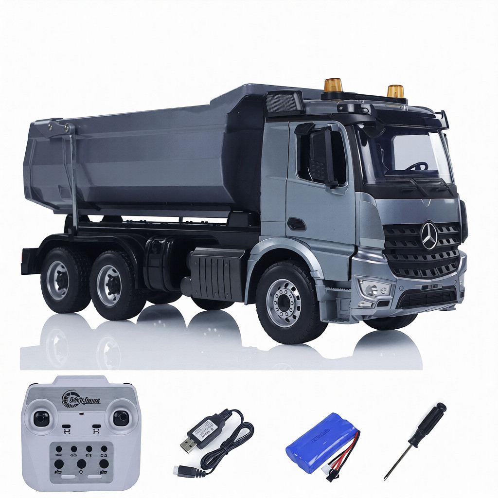 1/20 6X6 Metal RC Dump Truck Electric Lifting Remote Control Tipper Car Model 