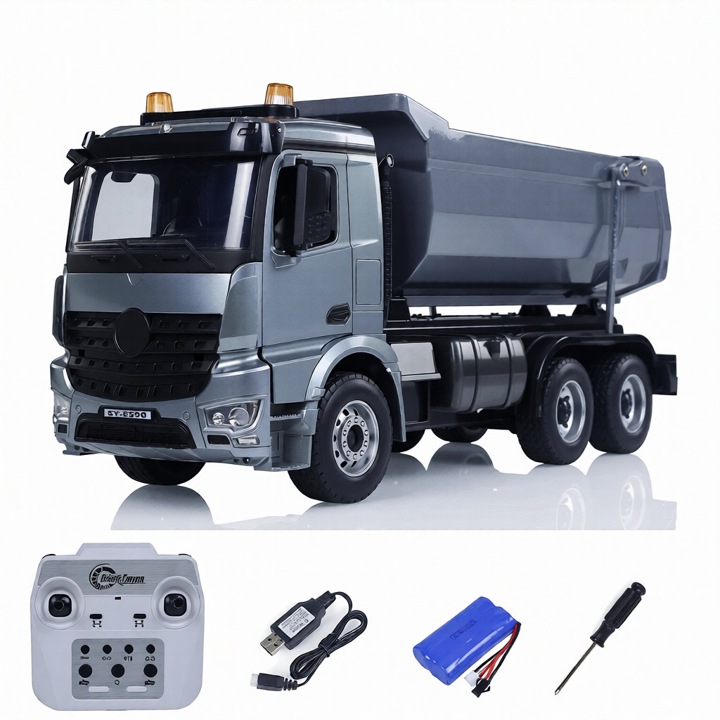 1/20 6X6 Metal RC Dump Truck Electric Lifting Remote Control Tipper Car Model 