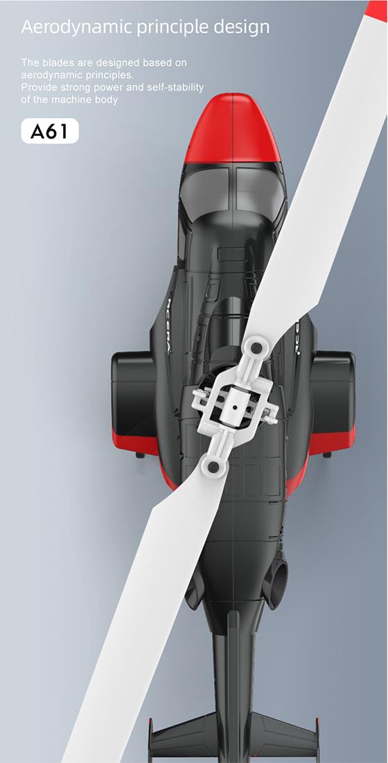 RC ERA A61 Micro RC Airwolf Helicopter 1/53 Scale Gyro with Optical Flow Altitude Hold RTF