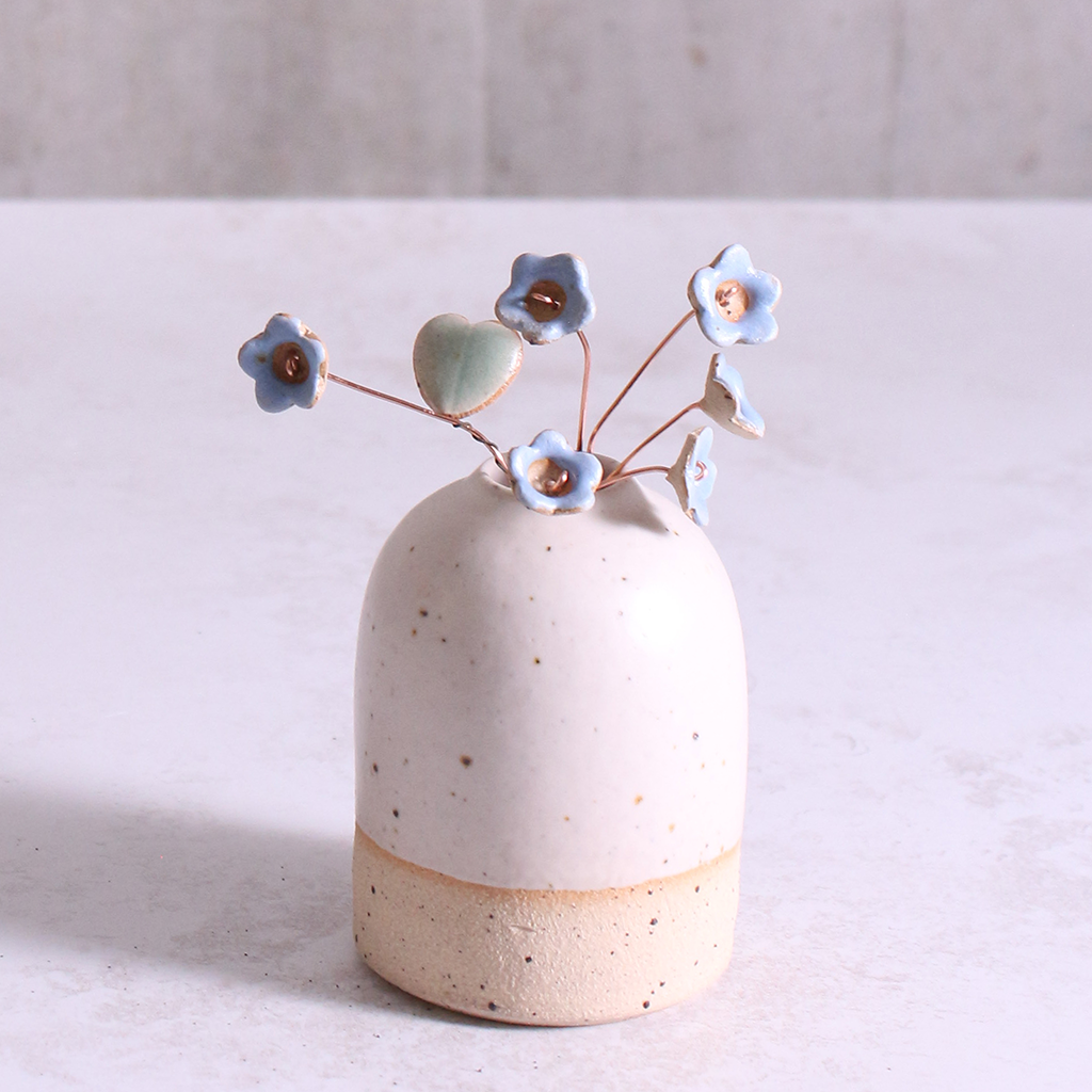 Forget-Me-Not Ceramic Flower Bouquet