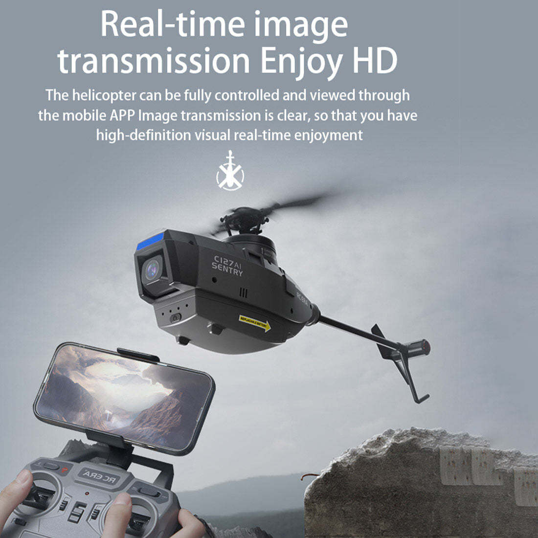 RC ERA C127AI Helicopter Scout Drone Model 2.4G 4CH Single-Rotor Brushless Model Without Aileron