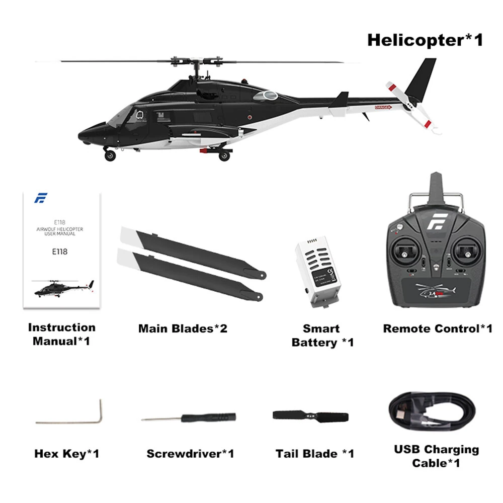  E188 Scale Flybarless RC Helicopter
